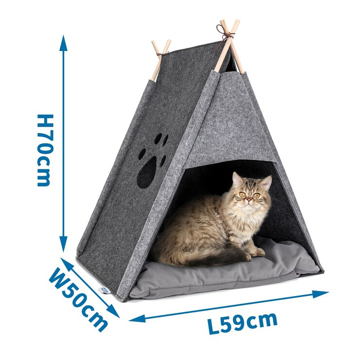 Kattenmand tipi grijs