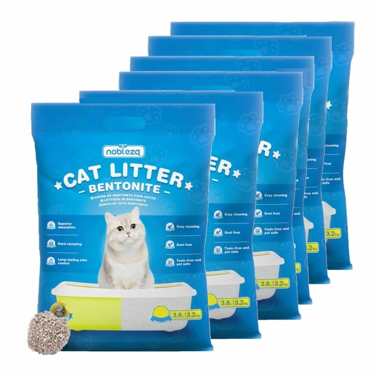 Bentoniet&nbsp;kattenbakvulling aanbieding 6 x 3,8 liter