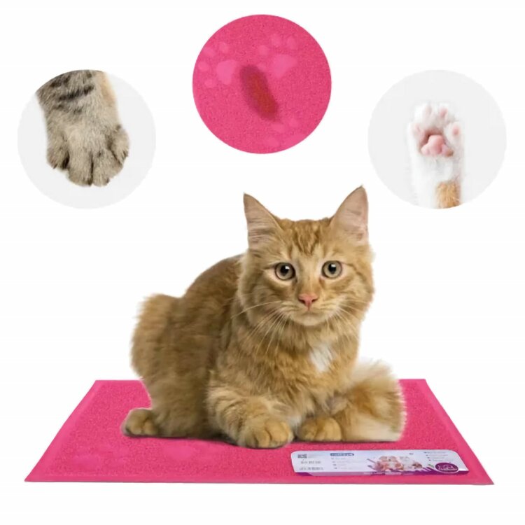 Nobleza Kattenbakmat - Placemat - Rubber - Rechthoek - 40x60 cm - Roze