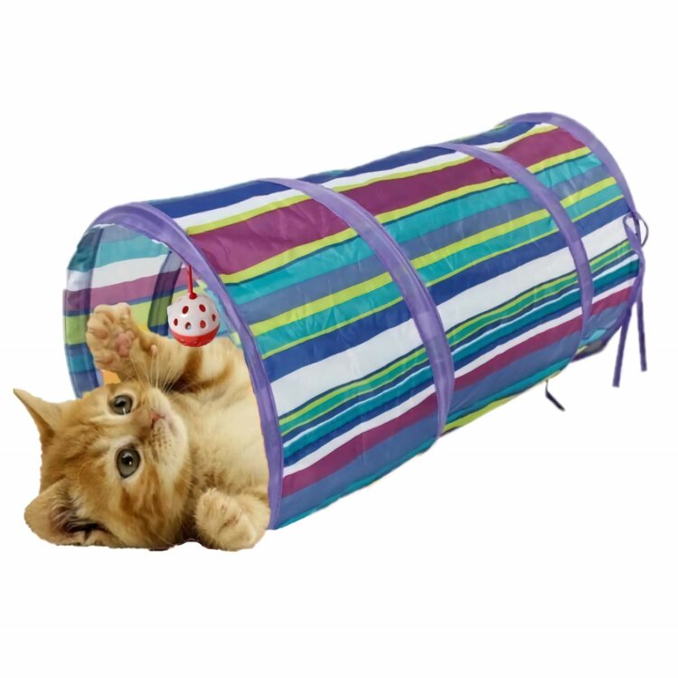 Kattentunnel met knisperend doek