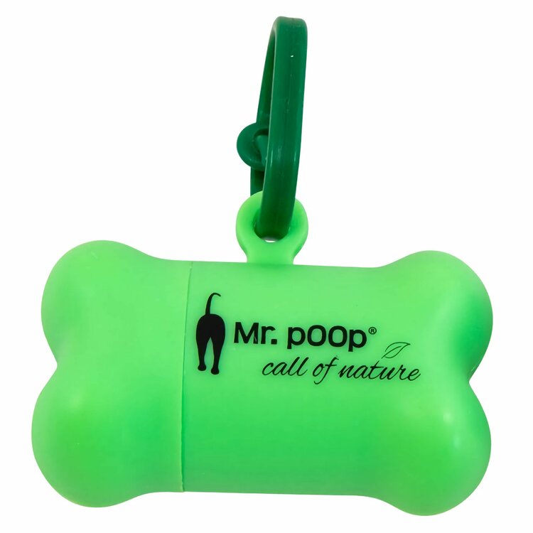 Mr. Poop! Hondenpoepzakjes met dispenser - Biologisch afbreekbaar - Groen