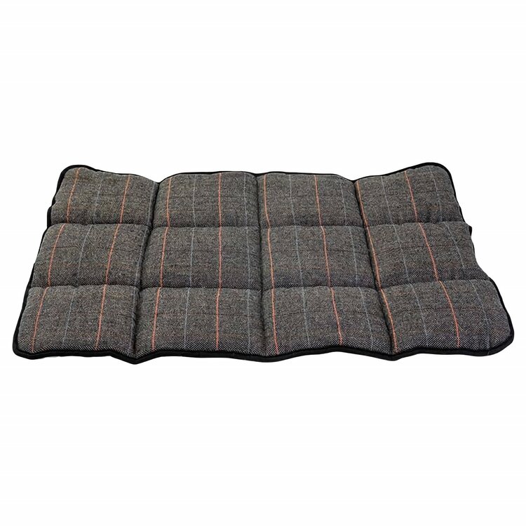 Jack and Vanilla Hondenkussen - Maat S - 40x58 cm - Pluche wol - Tartan - Grijs 