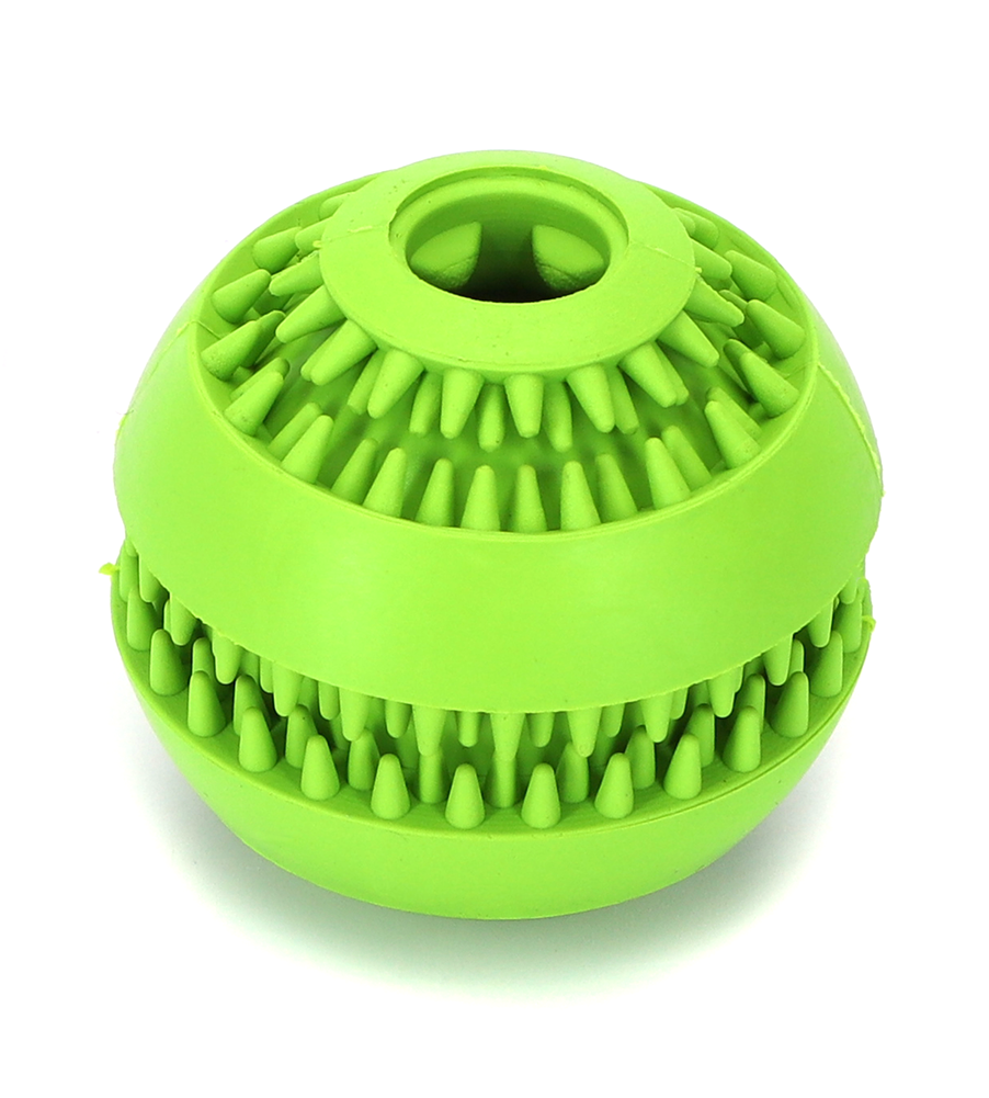 Nobleza Snackbal - voerbal - rubber - tandenreiniger - voedselbal voor honden - Groen