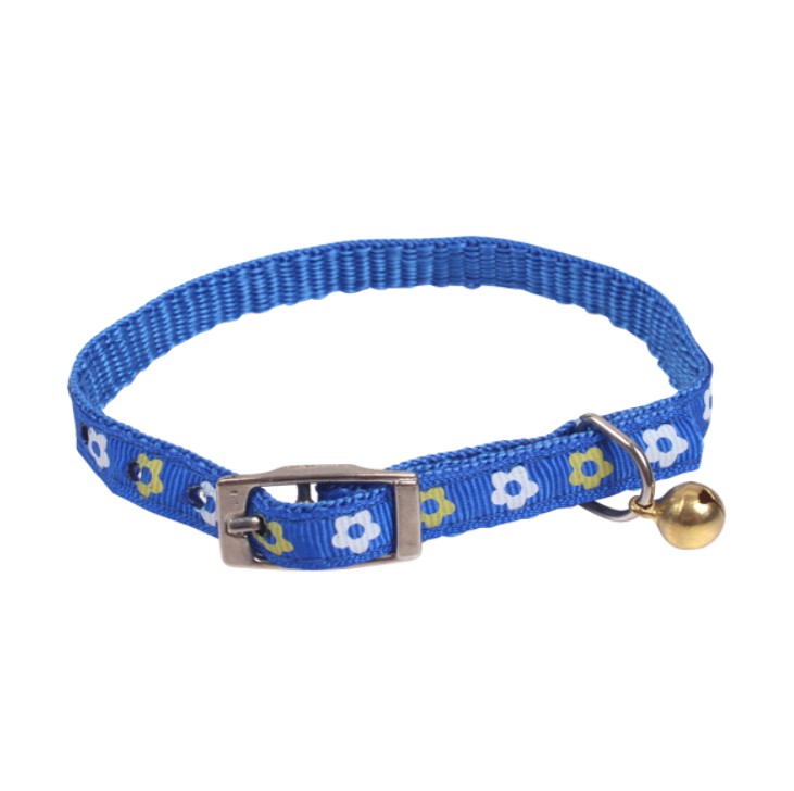 Nobleza Kattenhalsband - Kattenhalsband met gespsluiting - Kittenhalsband - Gekleurd belletje - Blauw