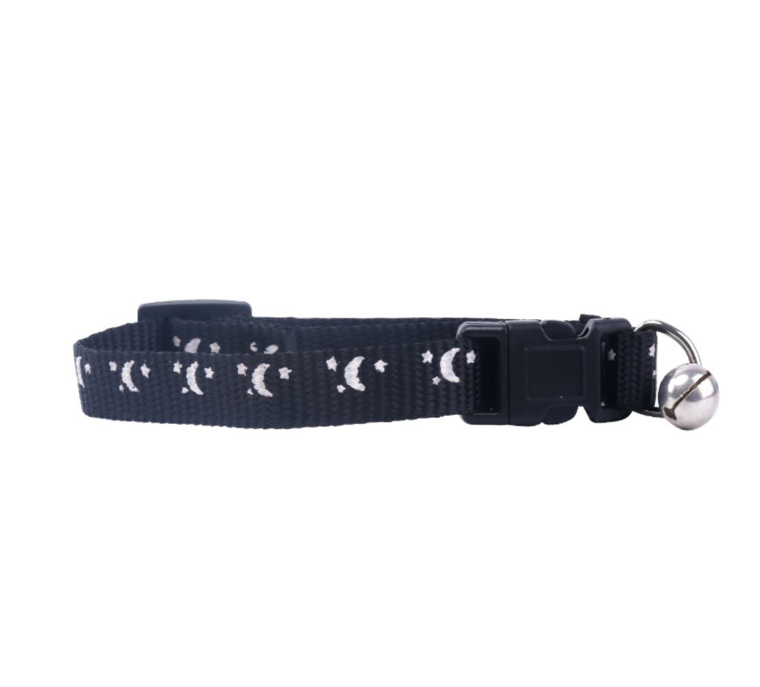 Nobleza kittenhalsband - kattenhalsband veiligheidssluiting - kattenhalsband met belletje - kattenhalsband - 30 cm -Zwart