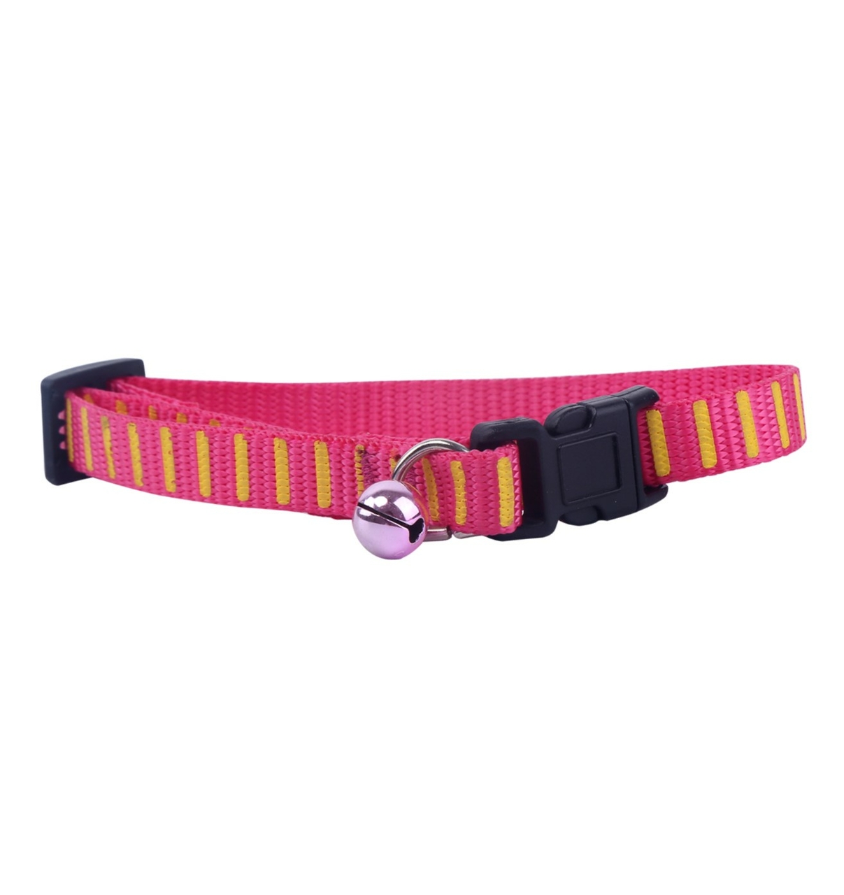 Nobleza kattenhalsband - kattenhalsband veiligheidssluiting - kattenhalsband met belletje - kittenhalsband - 30 cm - Roze - Geel