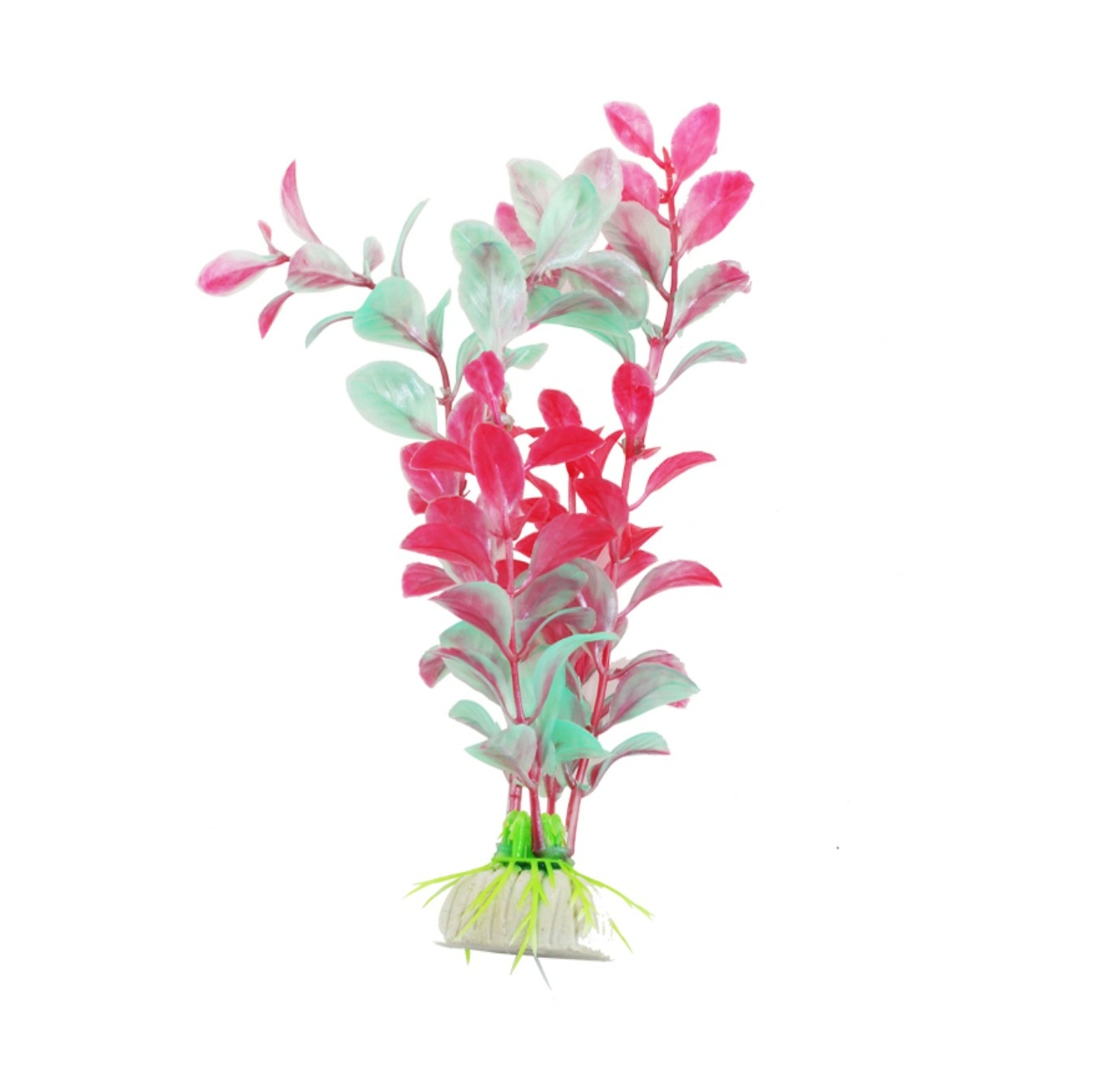 Nobleza kunststof aquariumplant - aquariuminrichting - nep plant - aquariumdecoratie- groen - rood - 20 cm