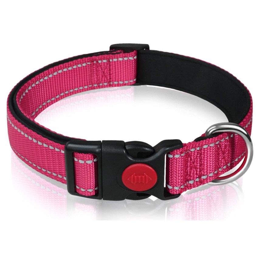 Nobleza hondenhalsband - halsband Roze - L - reflecterende halsband