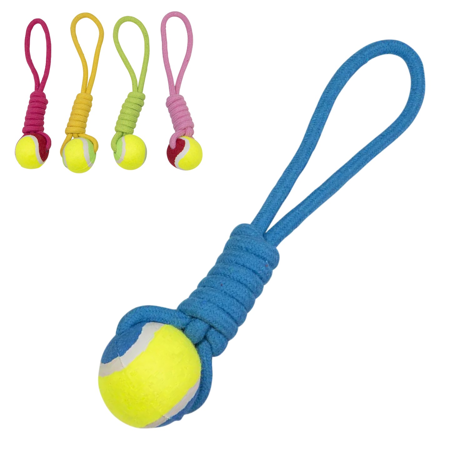 Jack And Vanilla - Speelgoed - Kalanga Trektouw Met Tennisbal - Assorti - 35cm 49/4093