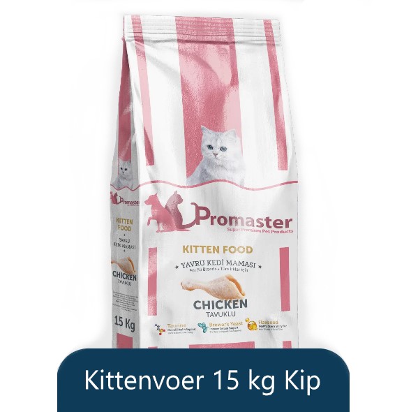 Kittenvoer brokjes met kip 15 kg