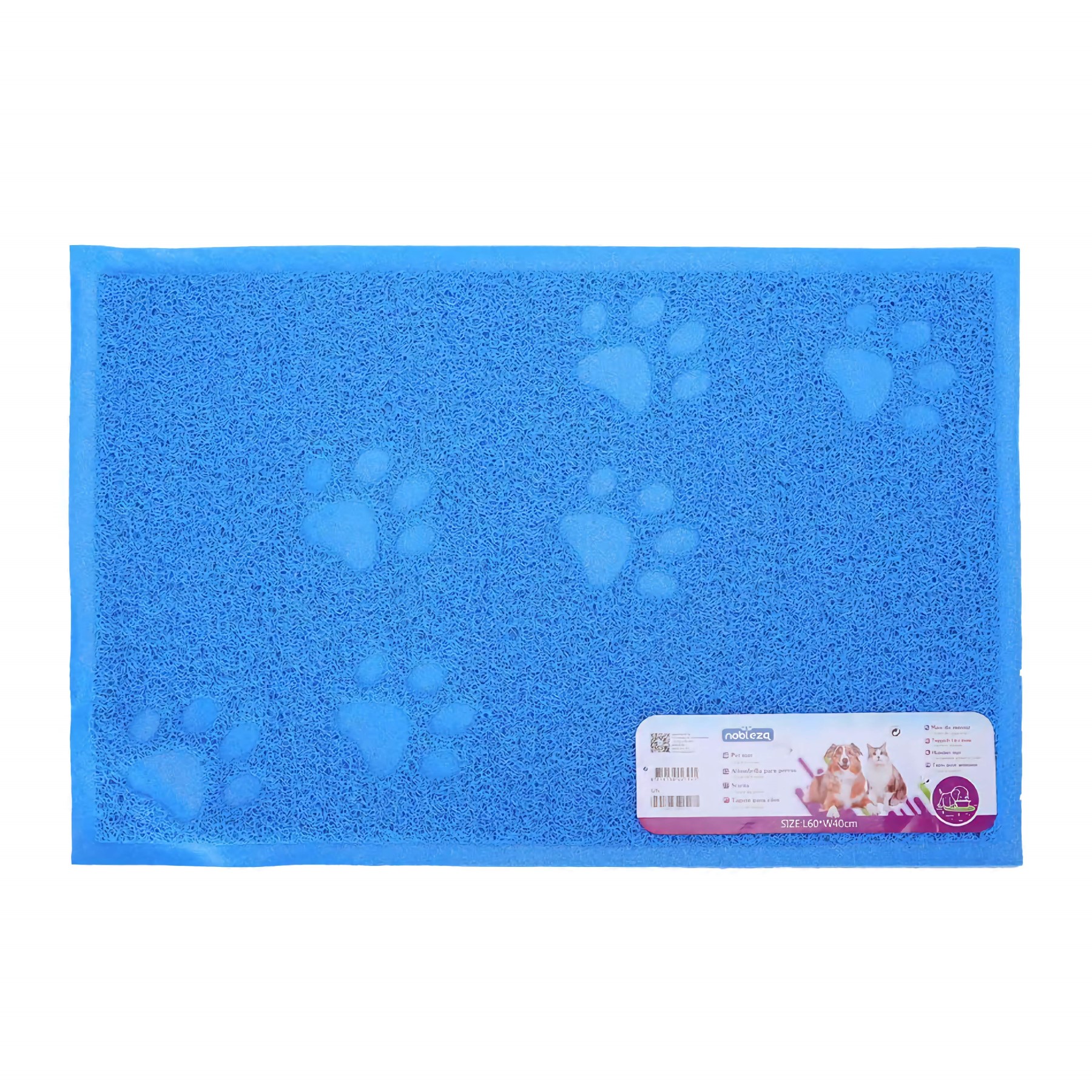 Nobleza Kattenbakmat - Schoonloopmat - Voerbakmat - Placemat kat - Placemat hond - Placemat Voerbak - Onderlegger kattenbak - Rechthoek - Blauw - Maat M